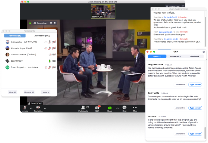 screenshot of Zoom Events and Webinars